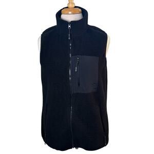 NWOT Dakini Black Fleece Vest Size Large Full Zip Pockets Outdoor Hiking Layer